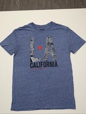 Leisure LA California Graphic Tee in Heather Blue vintage Size L
